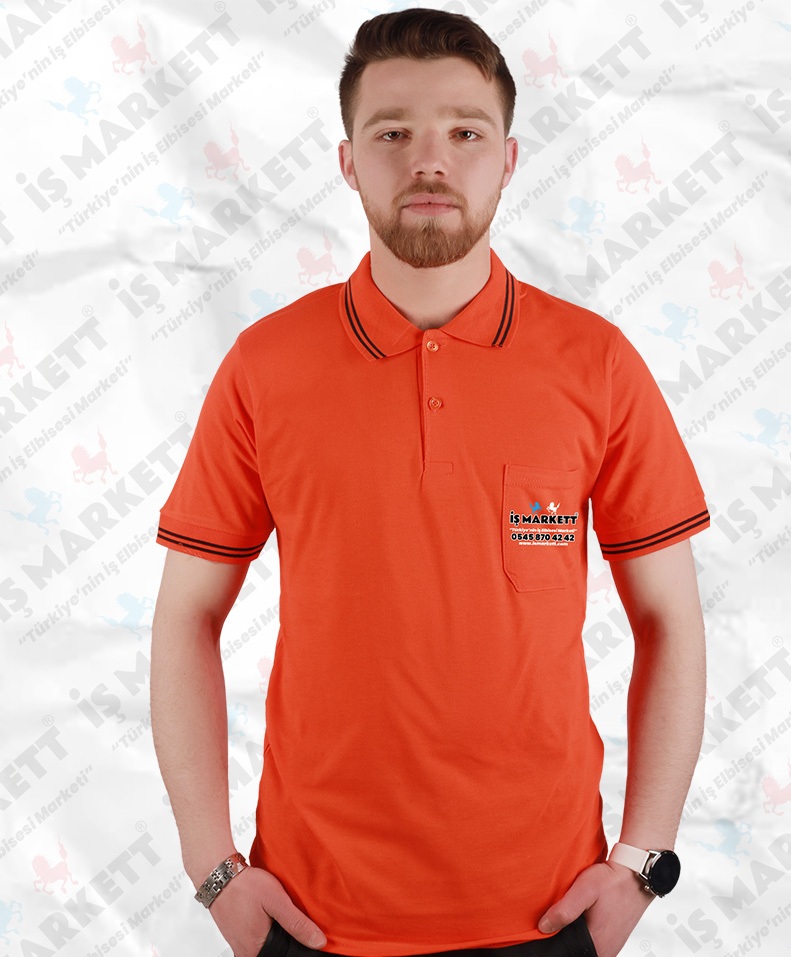 TURUNCU POLO YAKA TİŞÖRT 