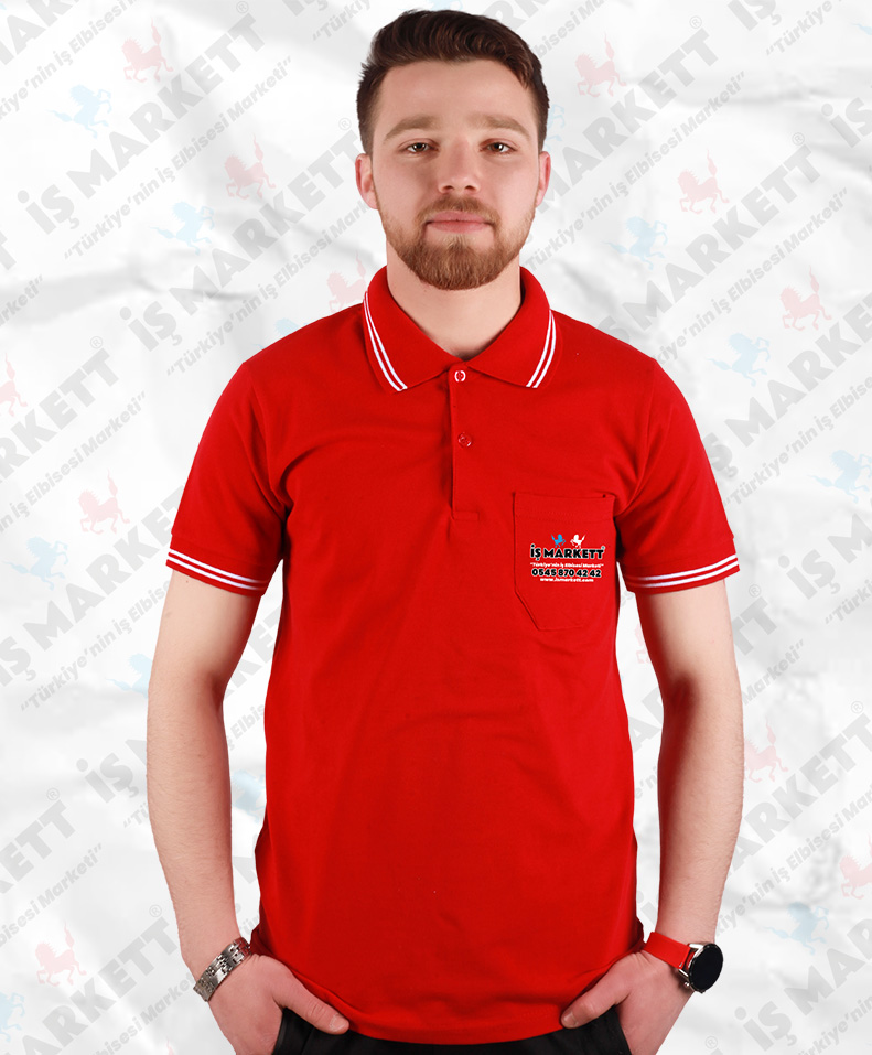 KIRMIZI POLO YAKA TİŞÖRT 