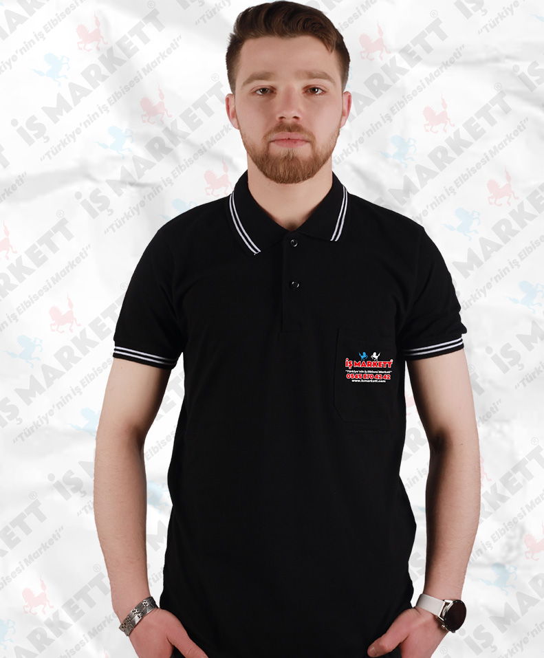 SİYAH POLO YAKA TİŞÖRT 