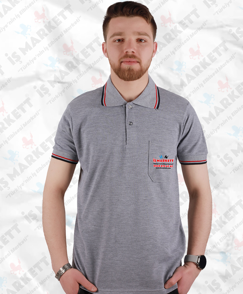 GRİ POLO YAKA TİŞÖRT 