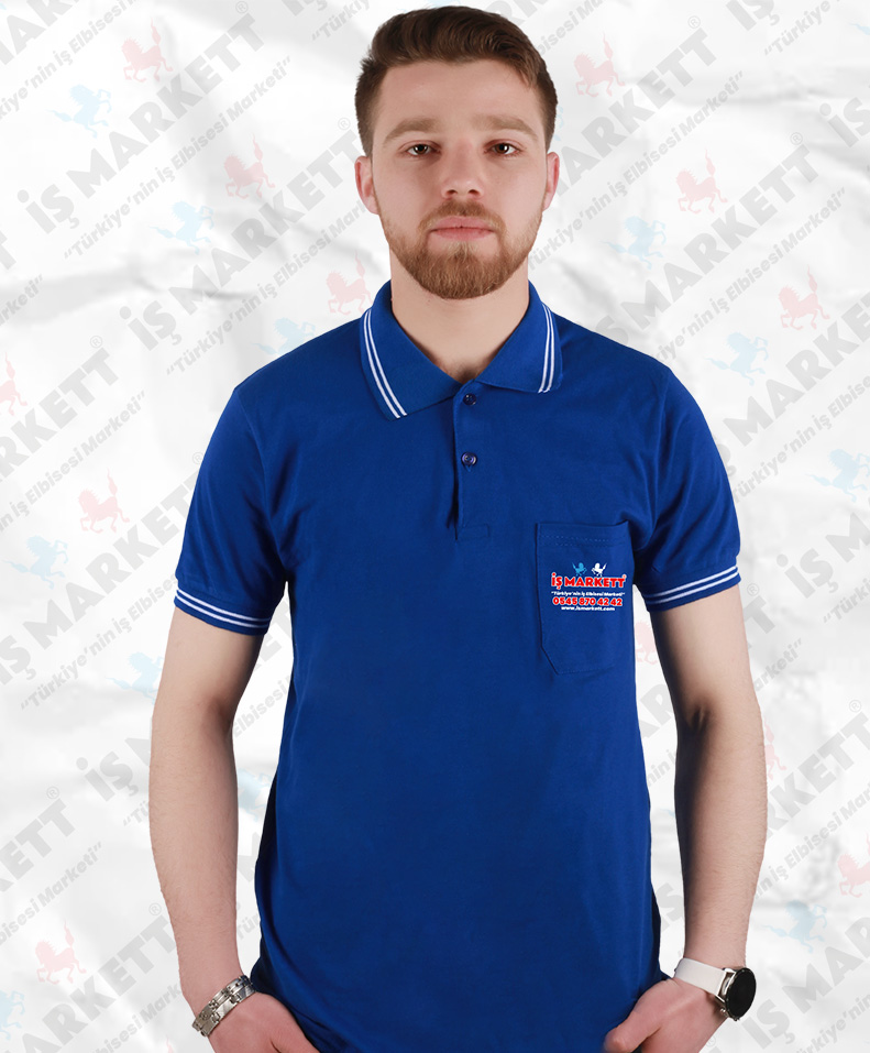 SAKS MAVİ POLO YAKA TİŞÖRT 